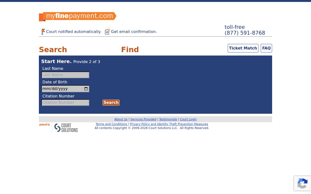Andalusia criminal history MyFinePayment citation portal