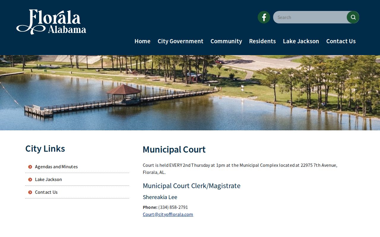 Florala criminal history municipal court records page