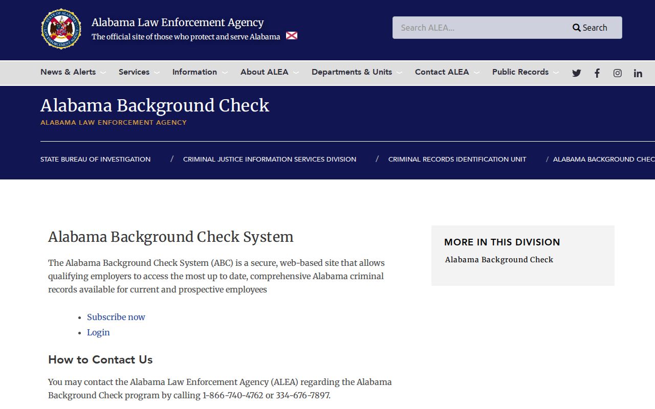 Covington County criminal history ALEA personal record review route