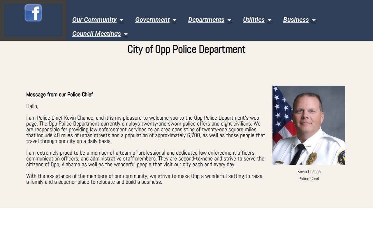 Opp criminal history police department official page